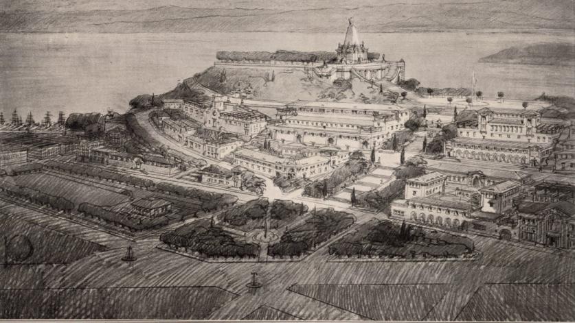 Telegraph Hill_Edward Bennett_.jpg "Telegraph Hill Suggested Architectural Treatment" by Daniel Burnham assisted by Edward Bennett, 1905